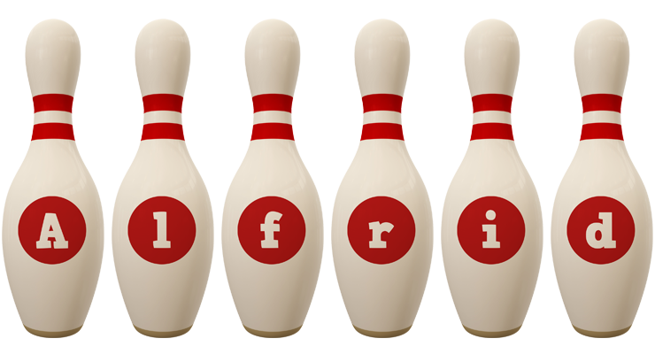 Alfrid bowling-pin logo