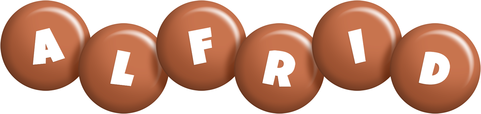 Alfrid candy-brown logo