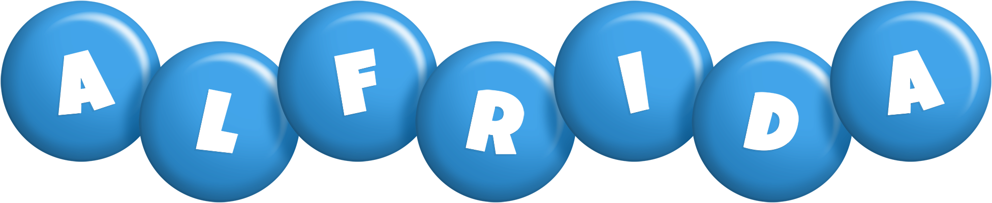 Alfrida candy-blue logo