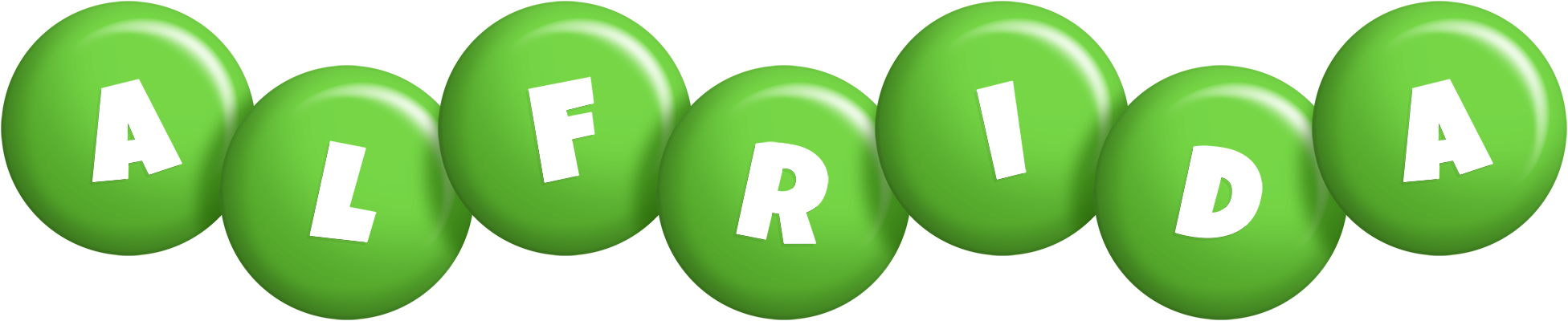 Alfrida candy-green logo