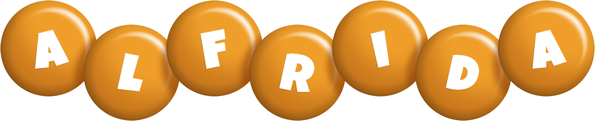 Alfrida candy-orange logo