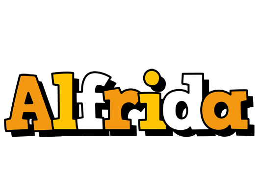 Alfrida cartoon logo