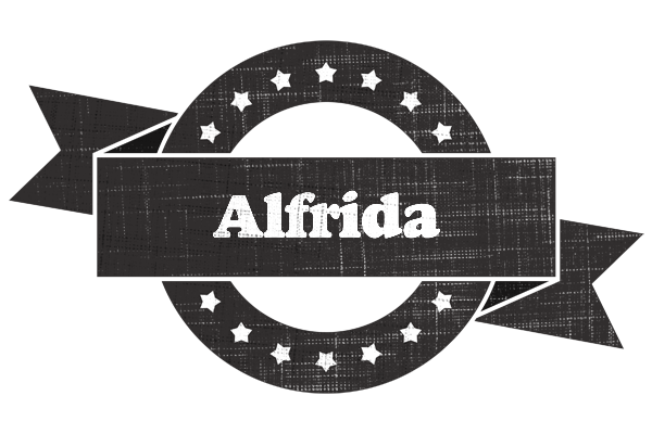 Alfrida grunge logo