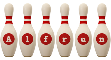 Alfrun bowling-pin logo