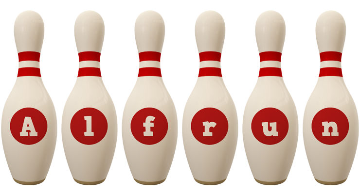 Alfrun bowling-pin logo