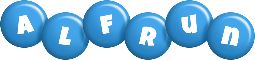 Alfrun candy-blue logo