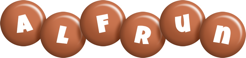 Alfrun candy-brown logo