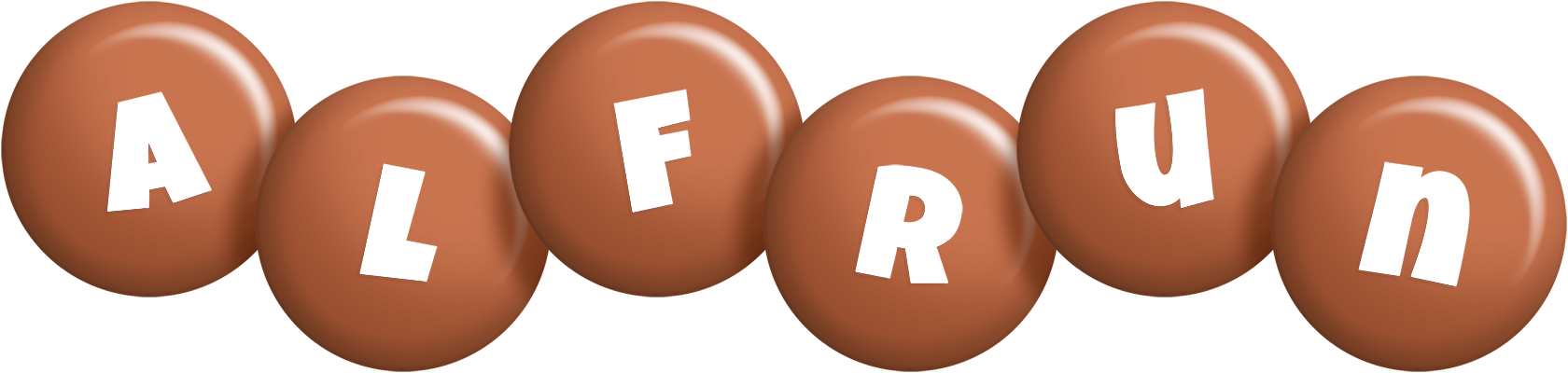 Alfrun candy-brown logo