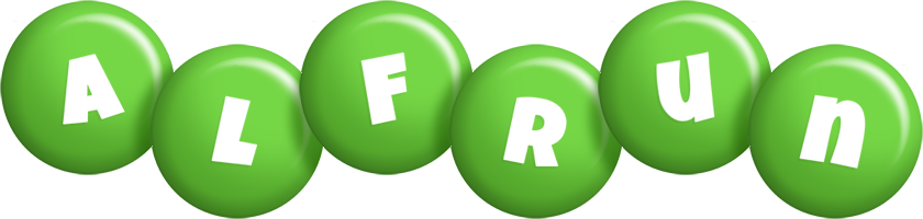 Alfrun candy-green logo