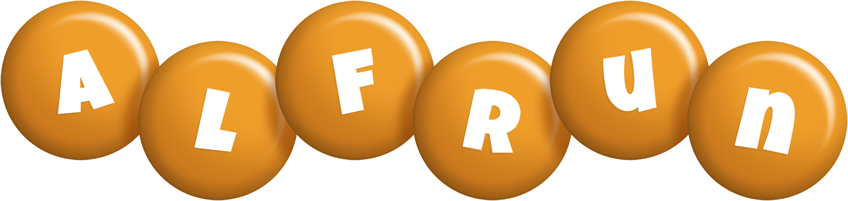 Alfrun candy-orange logo