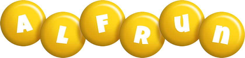 Alfrun candy-yellow logo