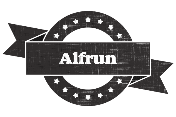 Alfrun grunge logo