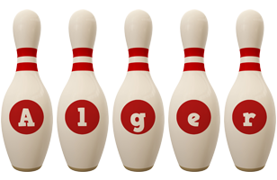 Alger bowling-pin logo