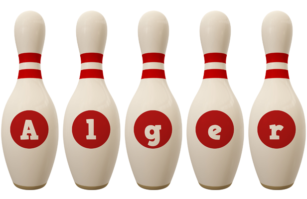 Alger bowling-pin logo