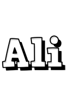 Ali snowing logo