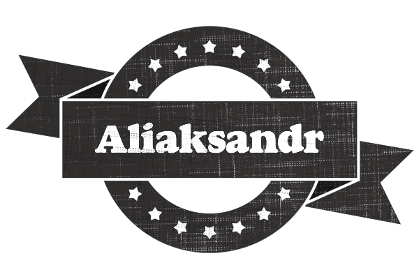 Aliaksandr grunge logo
