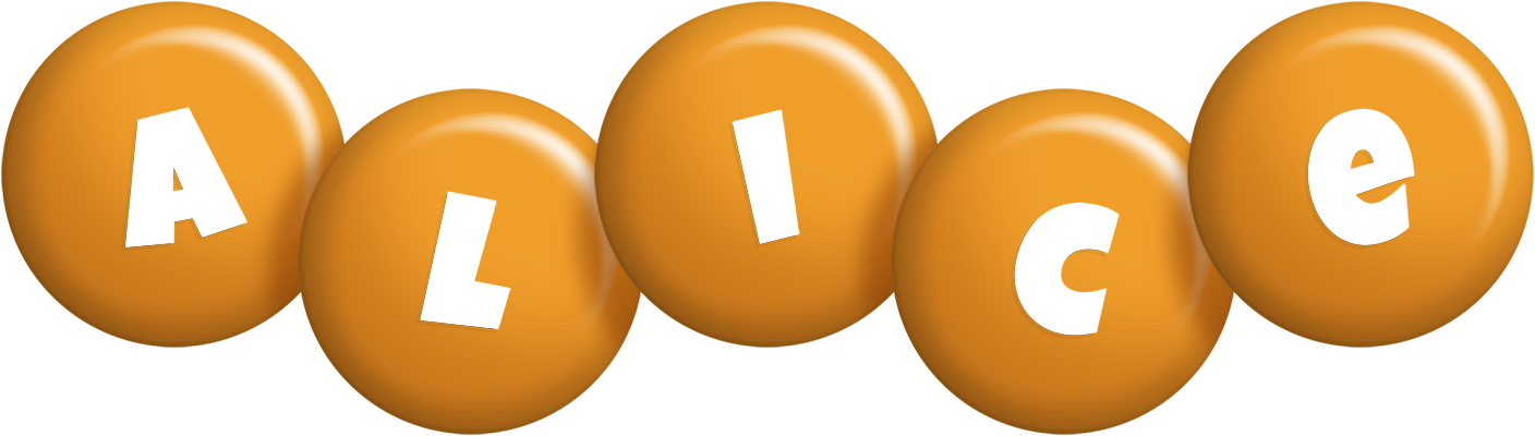 Alice candy-orange logo