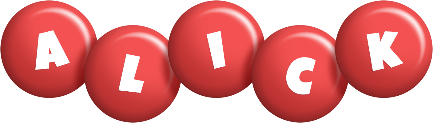 Alick candy-red logo