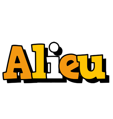 Alieu cartoon logo