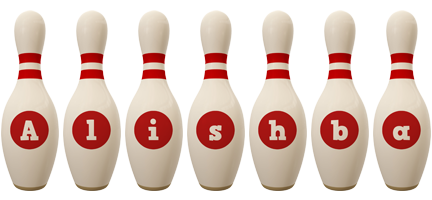 Alishba bowling-pin logo