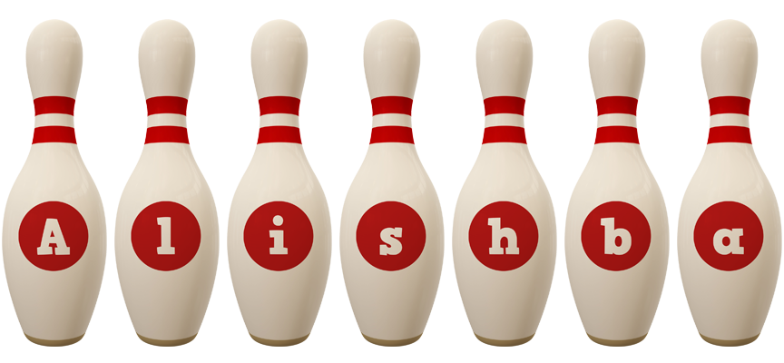Alishba bowling-pin logo