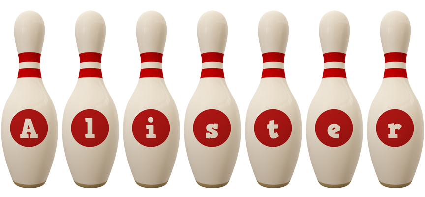 Alister bowling-pin logo