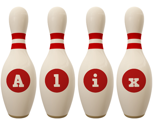 Alix bowling-pin logo
