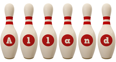 Alland bowling-pin logo