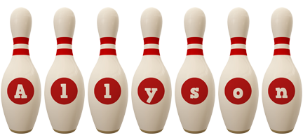 Allyson bowling-pin logo