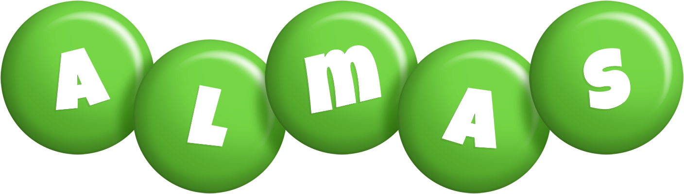 Almas candy-green logo
