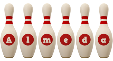 Almeda bowling-pin logo