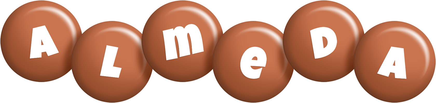 Almeda candy-brown logo