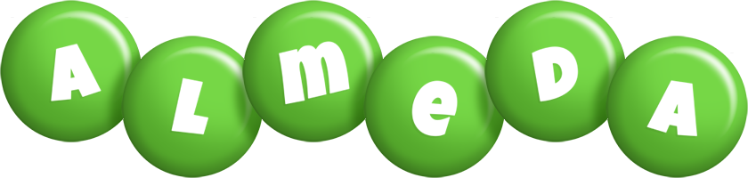 Almeda candy-green logo