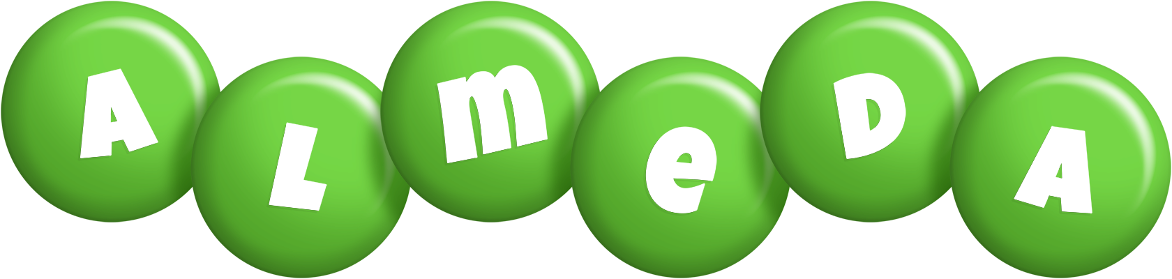 Almeda candy-green logo