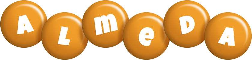 Almeda candy-orange logo