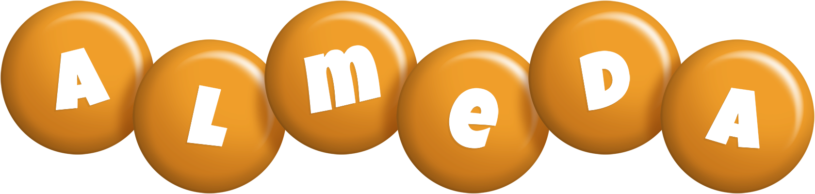 Almeda candy-orange logo