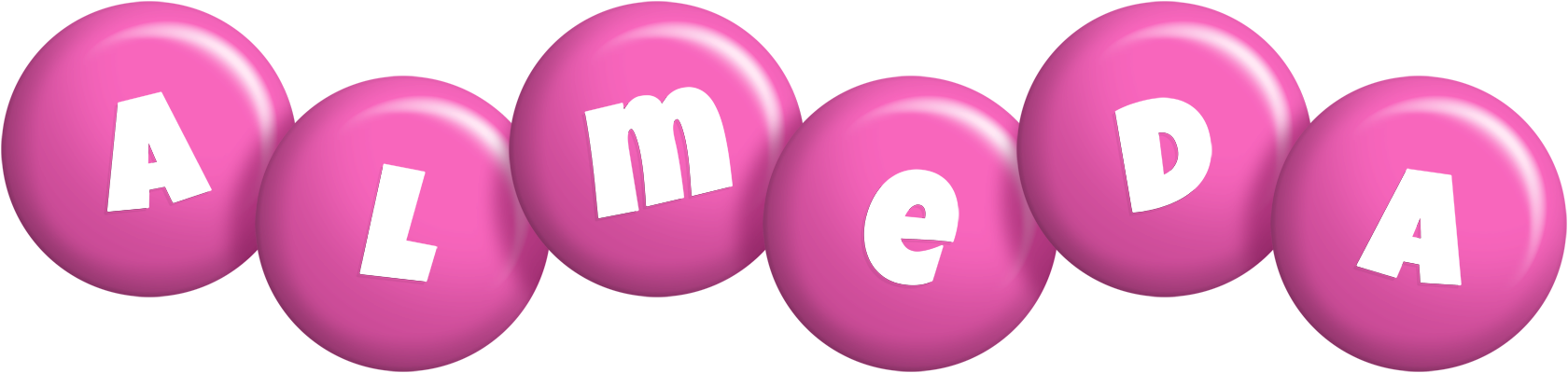 Almeda candy-pink logo