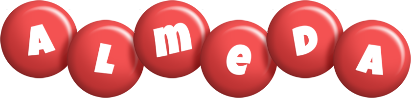 Almeda candy-red logo