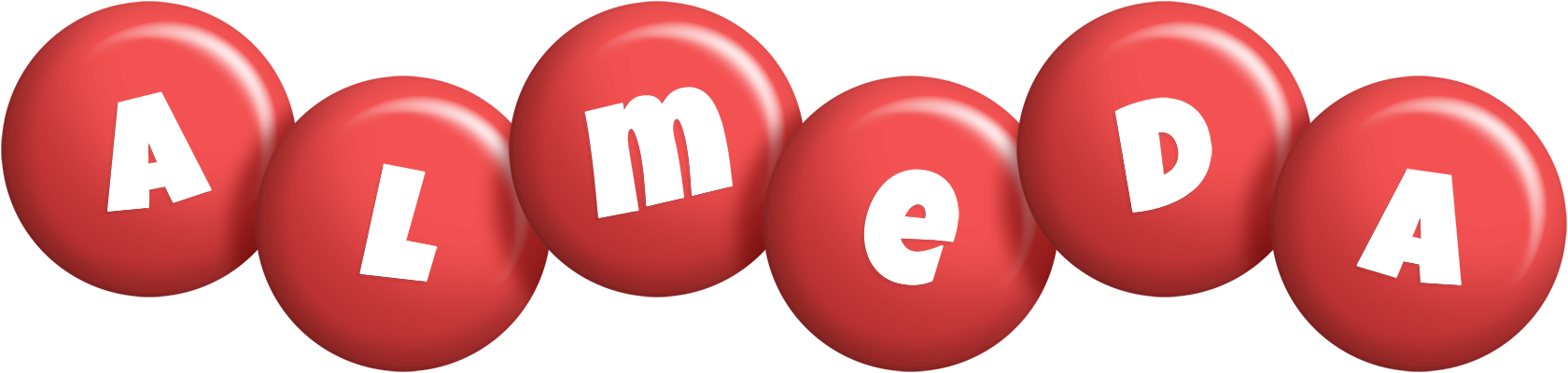 Almeda candy-red logo