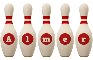 Almer bowling-pin logo