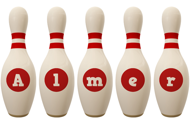 Almer bowling-pin logo