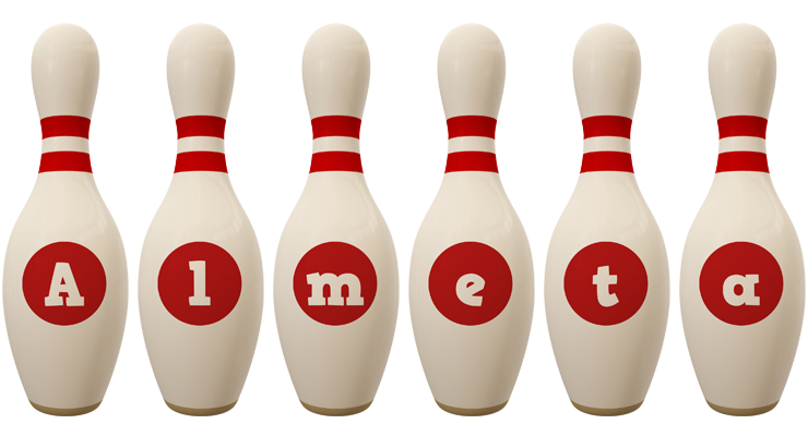 Almeta bowling-pin logo