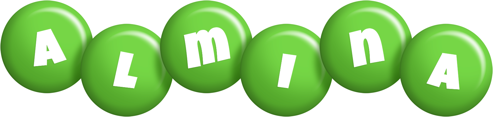 Almina candy-green logo