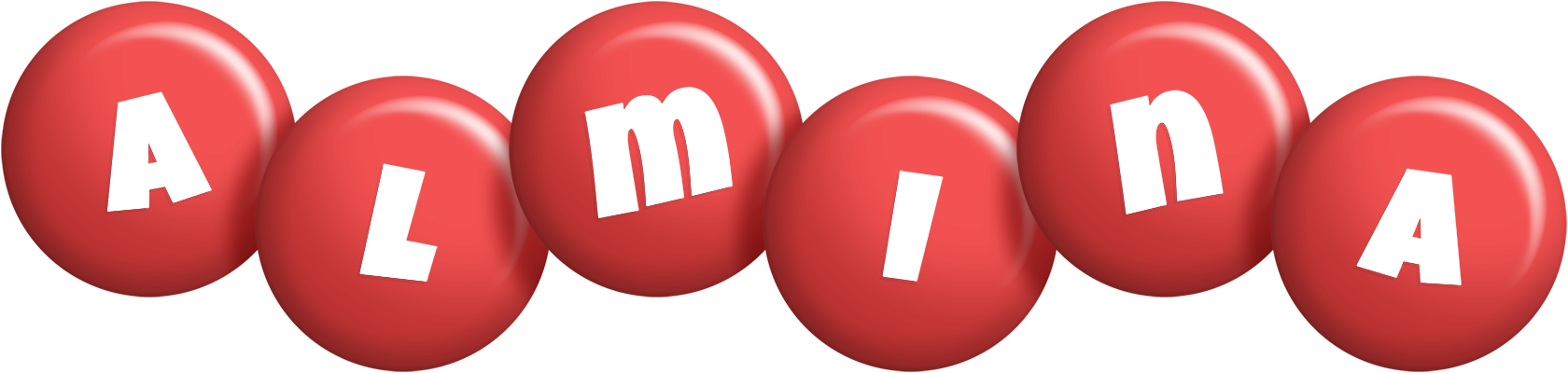 Almina candy-red logo