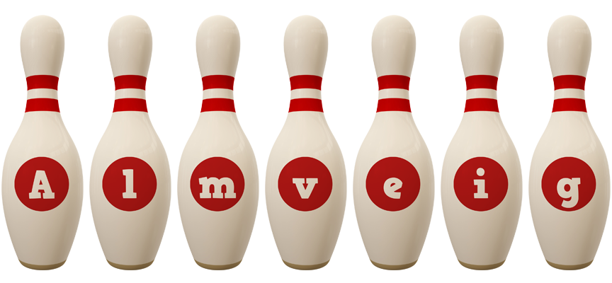 Almveig bowling-pin logo