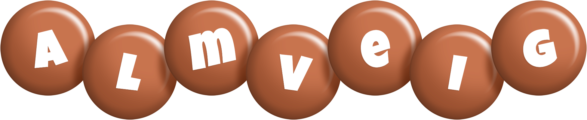 Almveig candy-brown logo