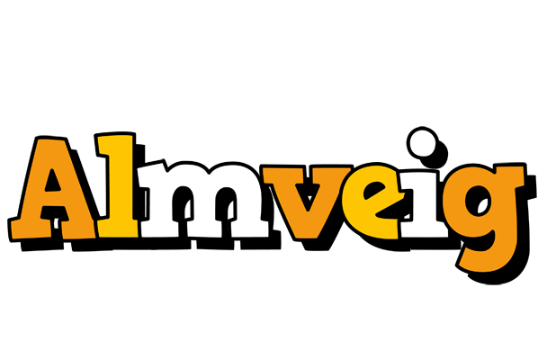 Almveig cartoon logo