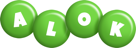 Alok candy-green logo