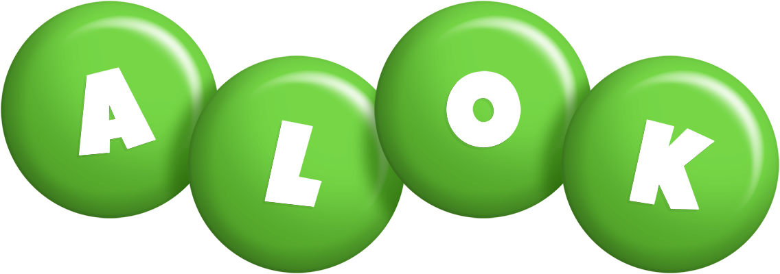 Alok candy-green logo