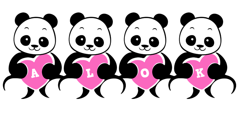 Alok love-panda logo